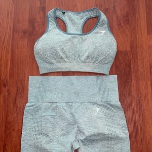 Gymshark Vital Seamless Leggings & Bra - Teal Mark - Size: S